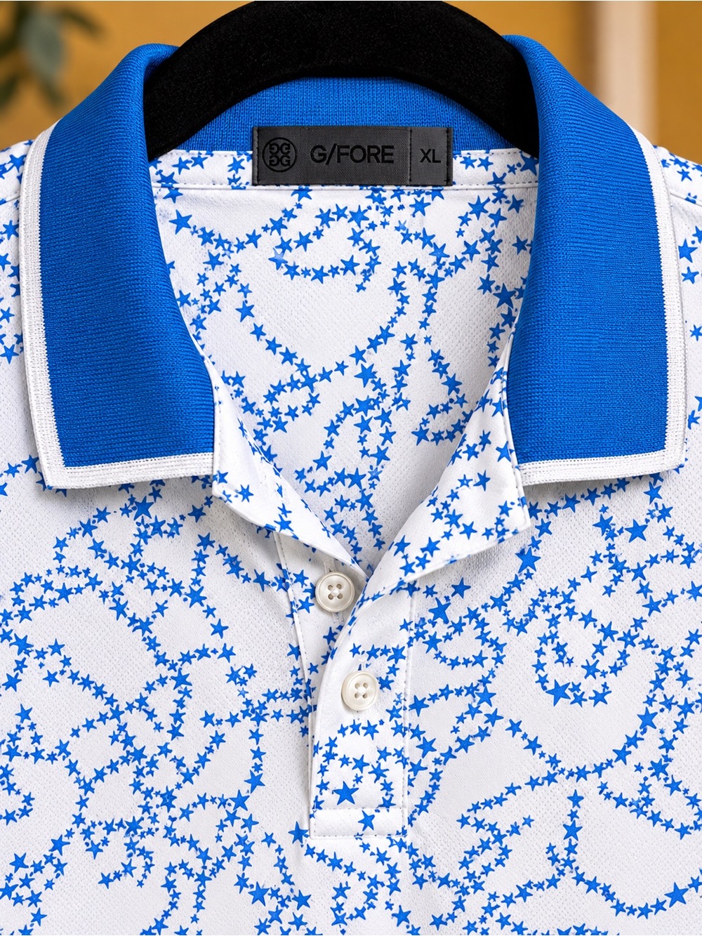 G/FORE Star Dust Tech Jersey Golf Polo Racer Blue White Men’s XL #871